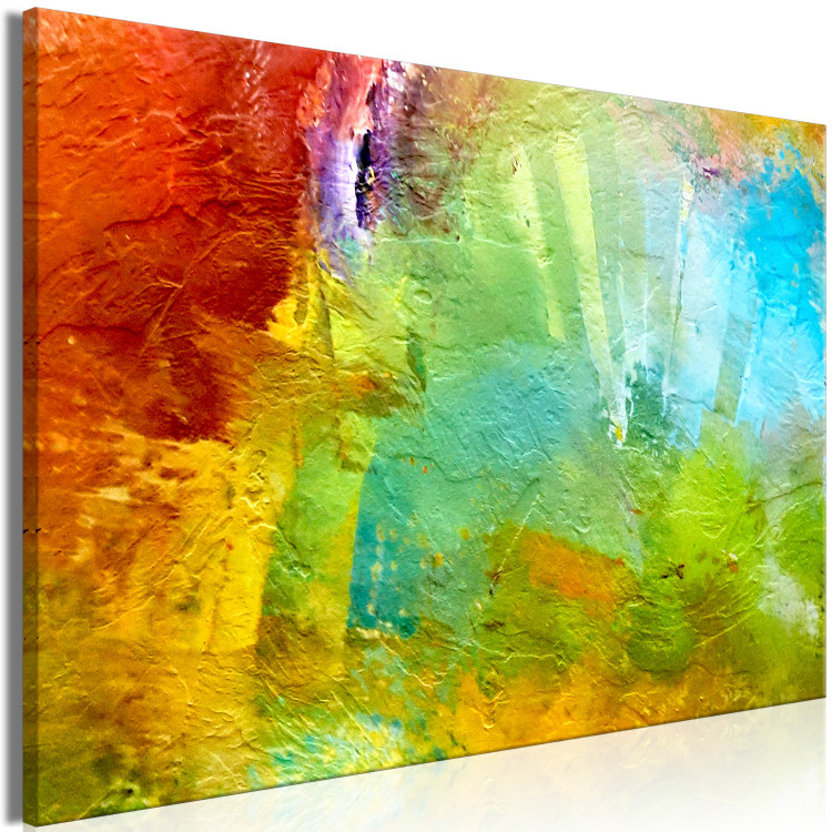 Canvas Art Print Mountains from Above (1-piece) Wide - colorful abstraction on texture 137178 additionalImage 2