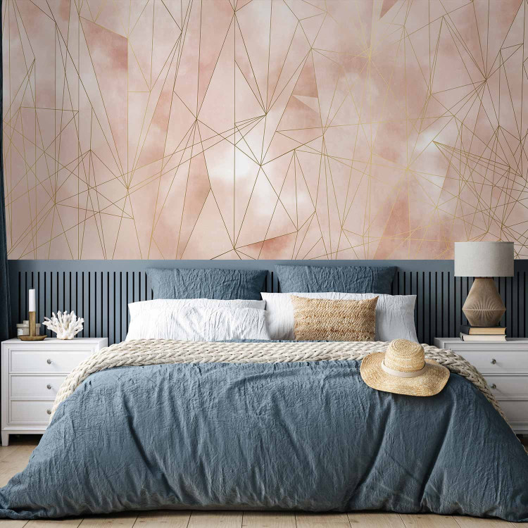 Photo Wallpaper Pastel triangles - beige composition with abstract motif 138378 additionalImage 2