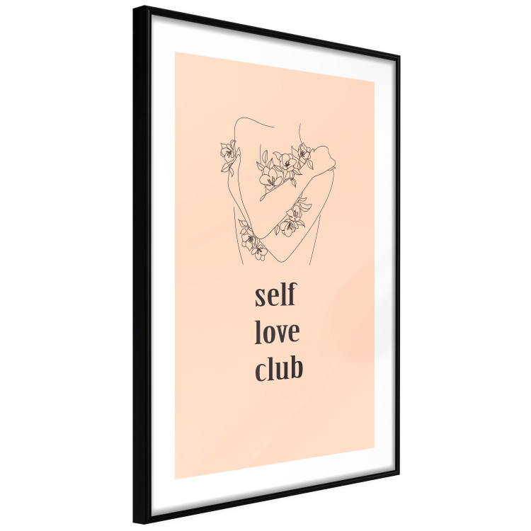 Wall Poster Self Love Club - woman lineart and texts on a pastel background 138878 additionalImage 24
