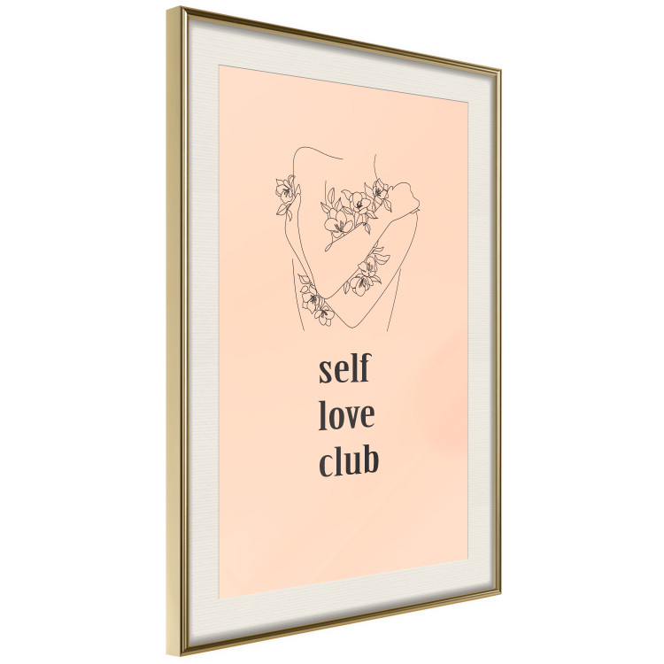 Wall Poster Self Love Club - woman lineart and texts on a pastel background 138878 additionalImage 23