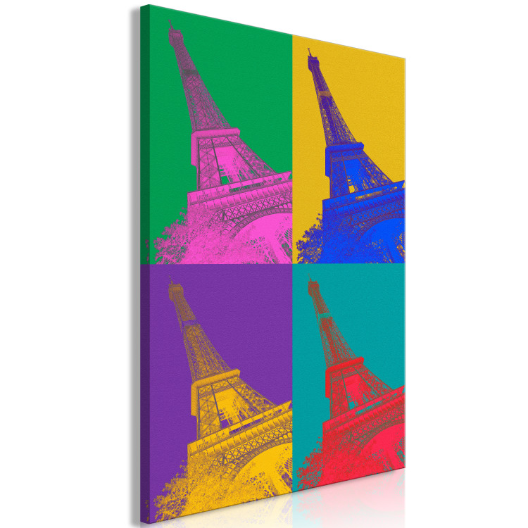 Canvas Colorful Paris (1-piece) - collage with the Eiffel Tower in pop-art style 144778 additionalImage 2
