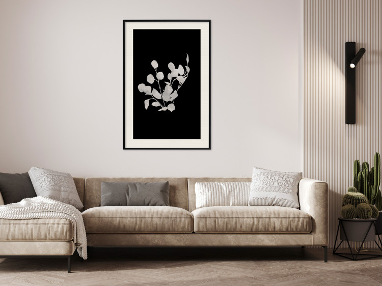 Poster Eucalyptus Twigs - Minimalist Leaves on a Dark Background 146178 additionalImage 13