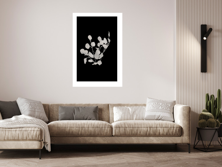 Poster Eucalyptus Twigs - Minimalist Leaves on a Dark Background 146178 additionalImage 17