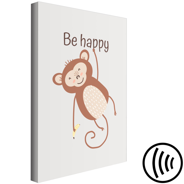 Canvas Be Happy (1-piece) - funny monkey and motivating slogan for children 146578 additionalImage 6