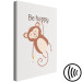 Canvas Be Happy (1-piece) - funny monkey and motivating slogan for children 146578 additionalThumb 6