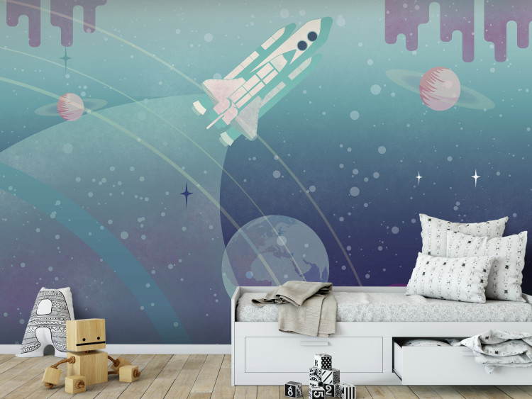 Wall Mural Space Adventure - Interplanetary Rocket Illustration 148478