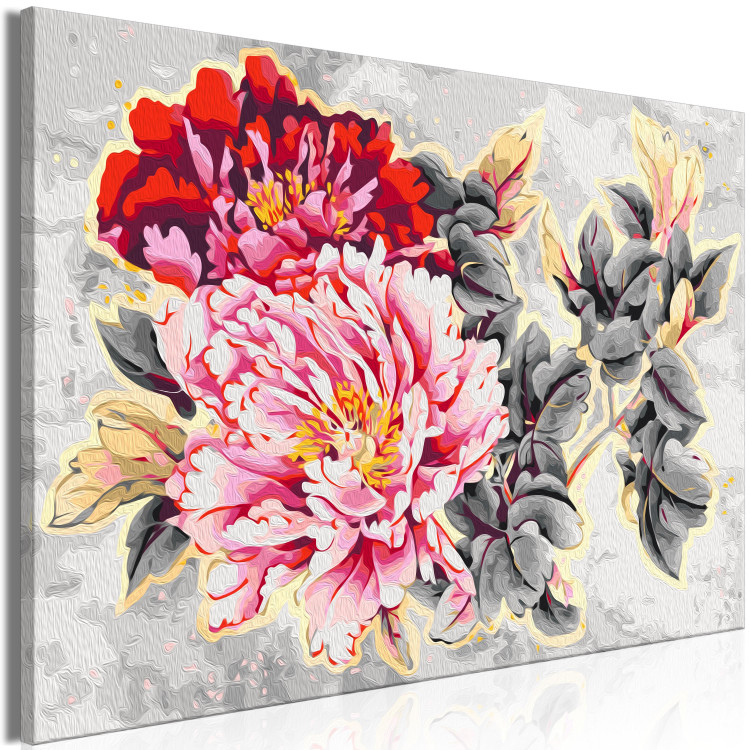 Paint by number Peonies - Bouquet of Delicate Pink and Red Flowers 148878 additionalImage 3