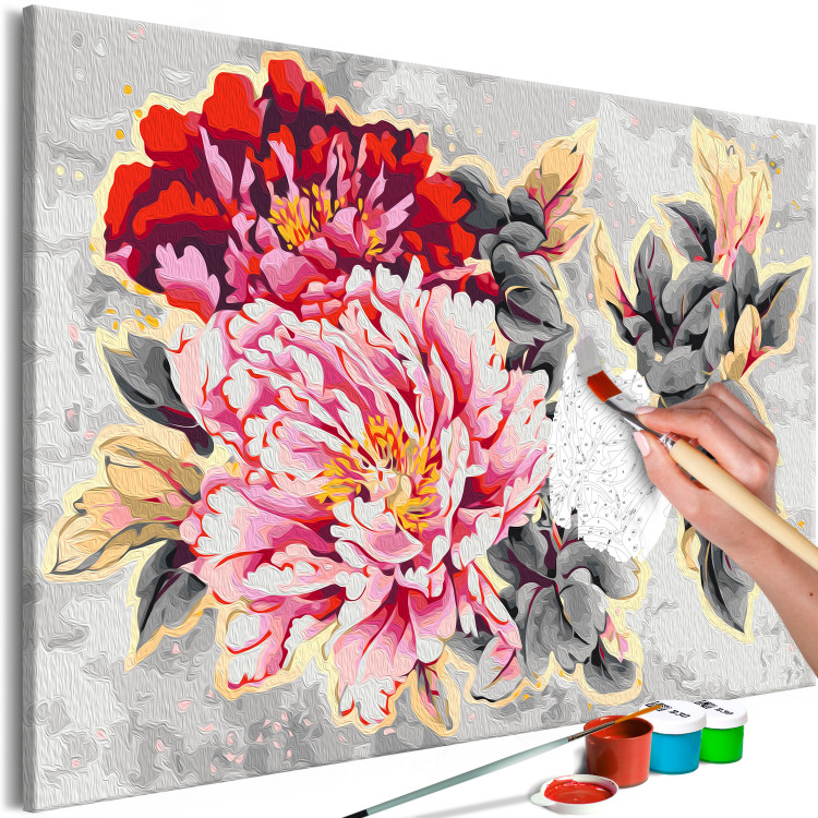 Paint by number Peonies - Bouquet of Delicate Pink and Red Flowers 148878 additionalImage 4