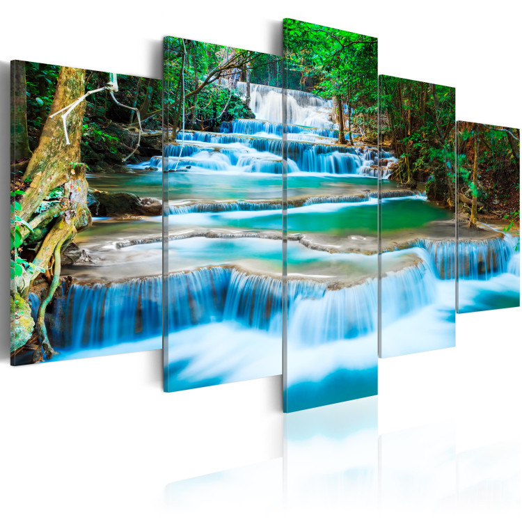 Canvas Art Print Blue Waterfall in Kanchanaburi, Thailand 58778 additionalImage 2