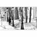 Photo Wallpaper Montmartre Stairs - Black and White Sketch of Urban Architecture in Paris 59878 additionalThumb 1