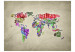 Photo Wallpaper Colourful Continents - World Map with English Text 59978 additionalThumb 1