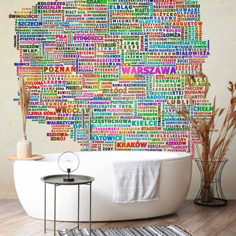 Wall Mural From Sea to Tatras - Map of Poland with Colorful City Names in Gradient 60078 additionalImage 8