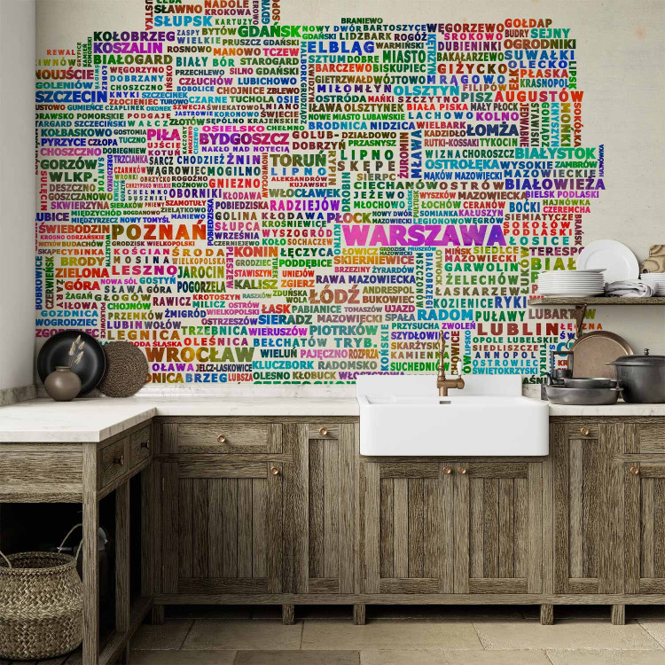 Wall Mural From Sea to Tatras - Map of Poland with Colorful City Names in Gradient 60078 additionalImage 6
