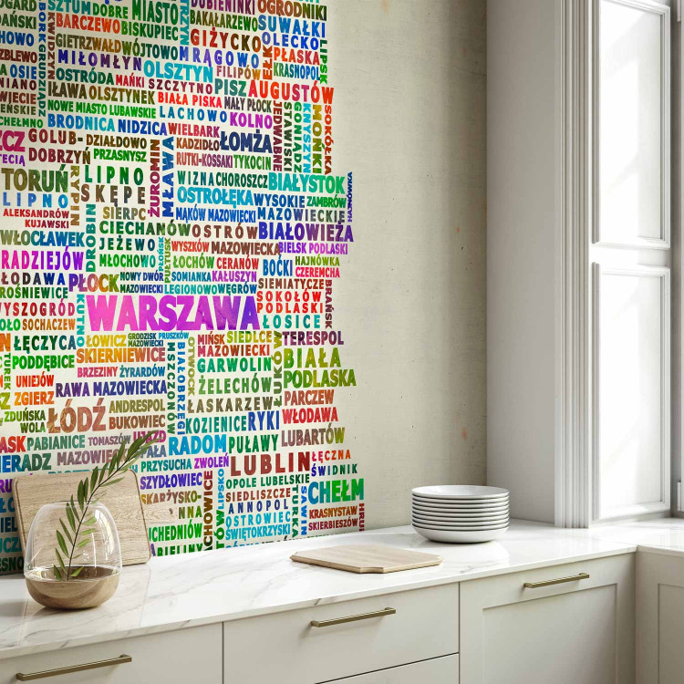 Wall Mural From Sea to Tatras - Map of Poland with Colorful City Names in Gradient 60078 additionalImage 7