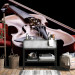 Wall Mural Classical Music - Violin lying on a red scarf on a black background 61378 additionalThumb 8