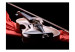 Wall Mural Classical Music - Violin lying on a red scarf on a black background 61378 additionalThumb 1