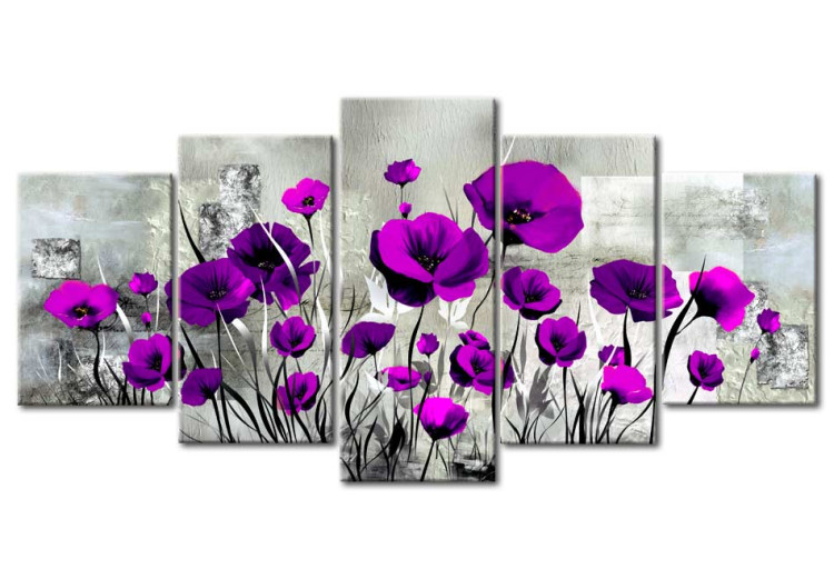 Acrylic print Meadow: Purple Poppies [Glass] 92378 additionalImage 2