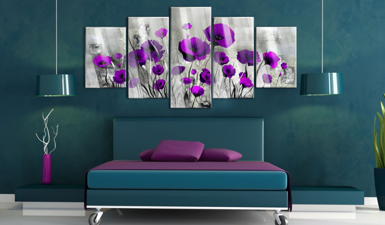 Acrylic print Meadow: Purple Poppies [Glass] 92378 additionalImage 3