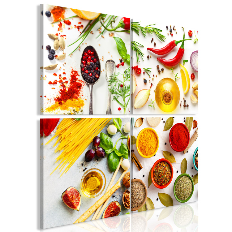Canvas Spices of the World (4-part) - Still Life of Colorful Condiments 108388 additionalImage 2