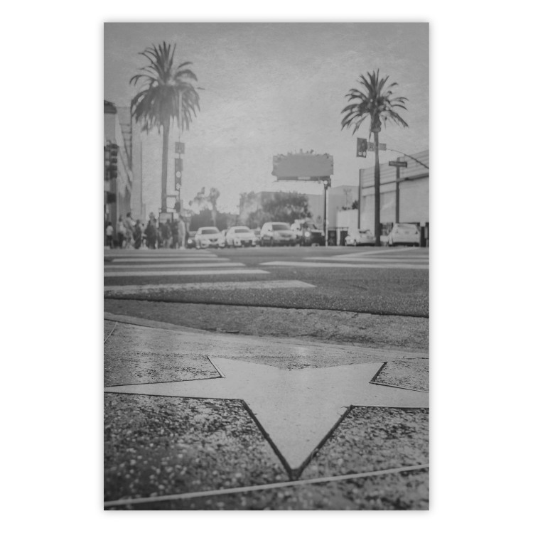 Poster Walk of Fame - black and white landscape of the famous street in Los Angeles 116488