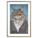 Wall Poster Mrs. Cat - portrait of a domestic animal with a human silhouette in a sweater 117888 additionalThumb 26