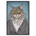 Wall Poster Mrs. Cat - portrait of a domestic animal with a human silhouette in a sweater 117888 additionalThumb 15