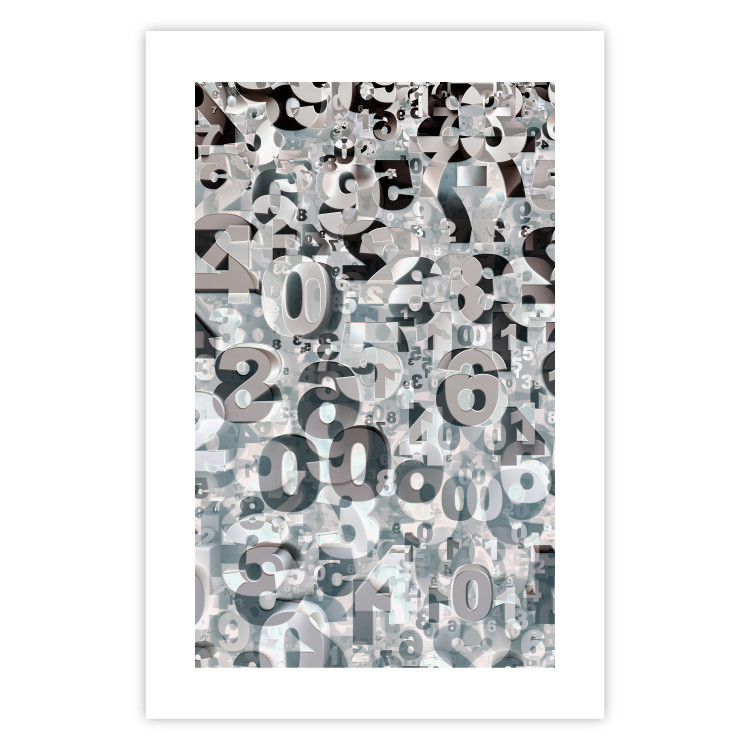 Poster Numerology - black and white industrial abstraction with 3D numbers 118288 additionalImage 19