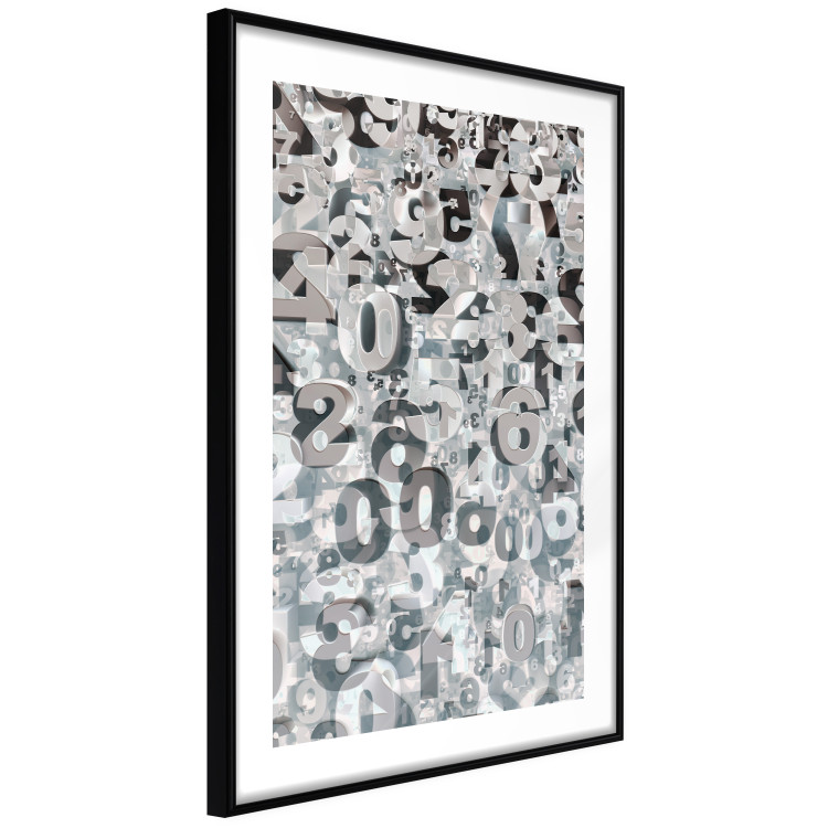 Poster Numerology - black and white industrial abstraction with 3D numbers 118288 additionalImage 11
