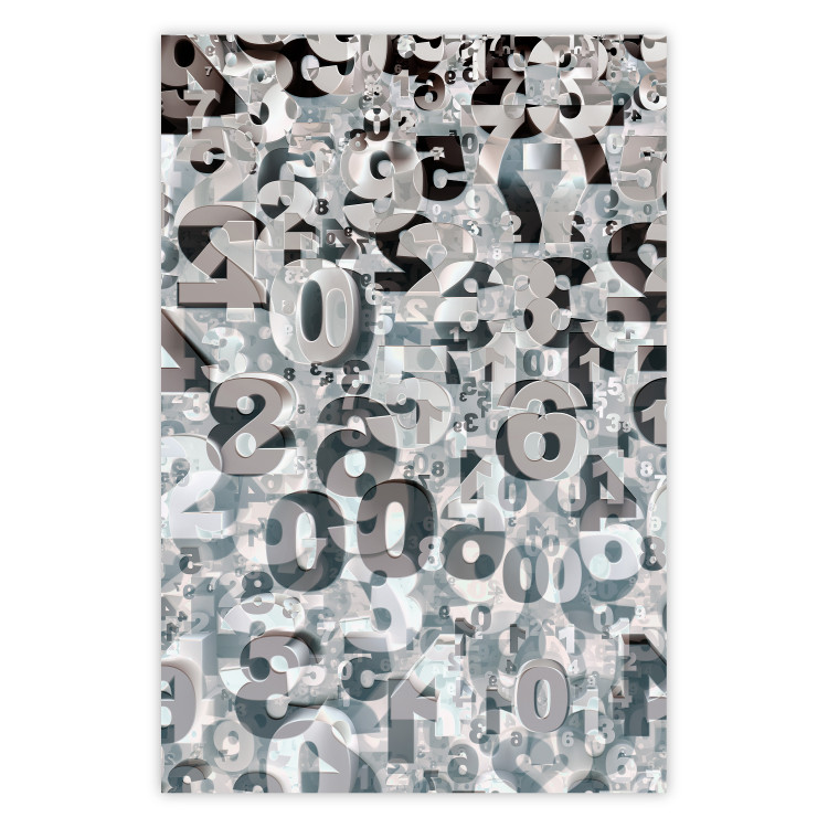 Poster Numerology - black and white industrial abstraction with 3D numbers 118288