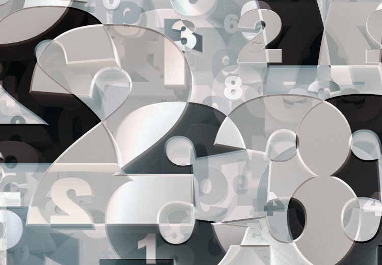 Poster Numerology - black and white industrial abstraction with 3D numbers 118288 additionalImage 9