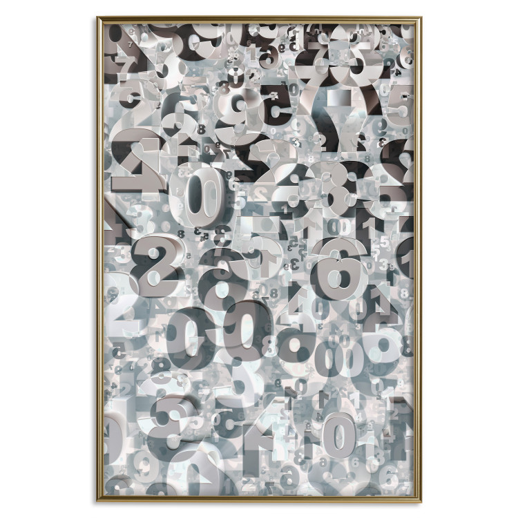 Poster Numerology - black and white industrial abstraction with 3D numbers 118288 additionalImage 16