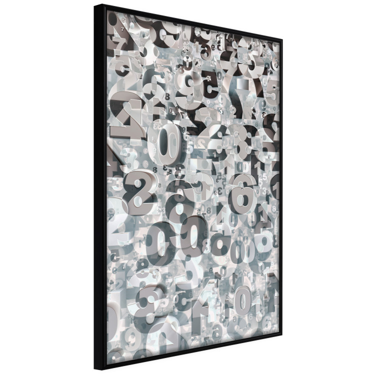 Poster Numerology - black and white industrial abstraction with 3D numbers 118288 additionalImage 10