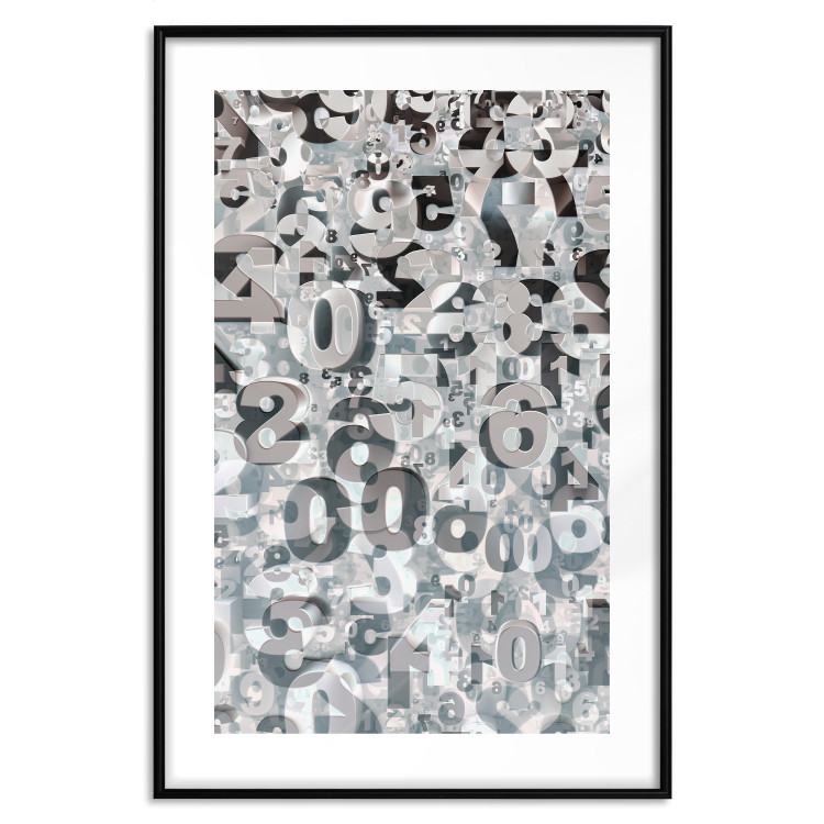 Poster Numerology - black and white industrial abstraction with 3D numbers 118288 additionalImage 15