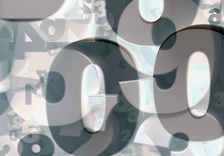Poster Numerology - black and white industrial abstraction with 3D numbers 118288 additionalImage 8