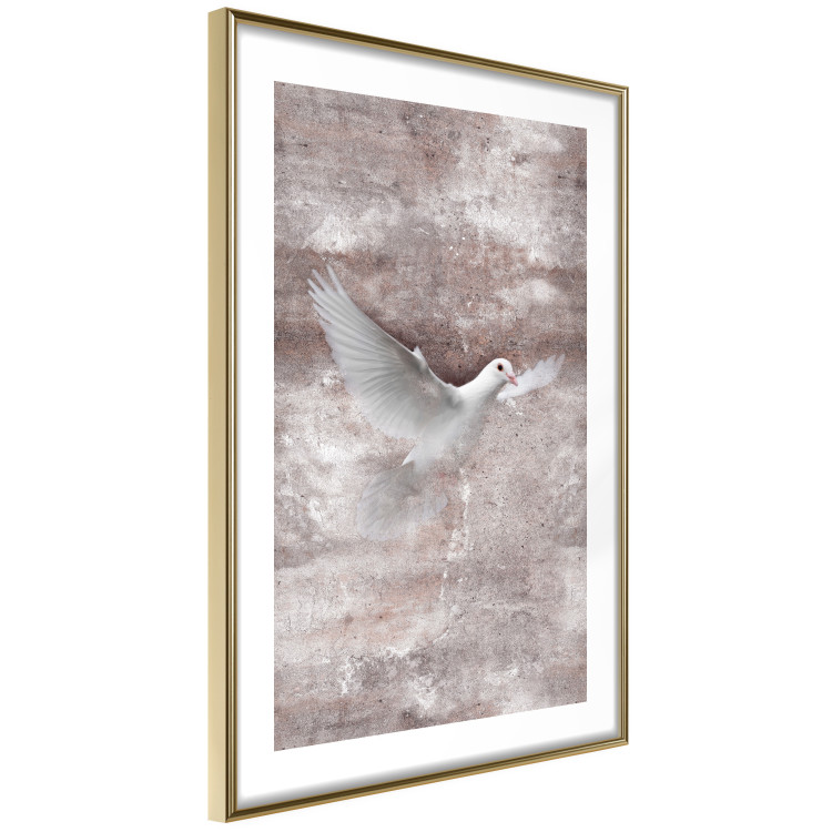Poster Love Flight - composition with a white bird and a background in shades of brown 118788 additionalImage 8