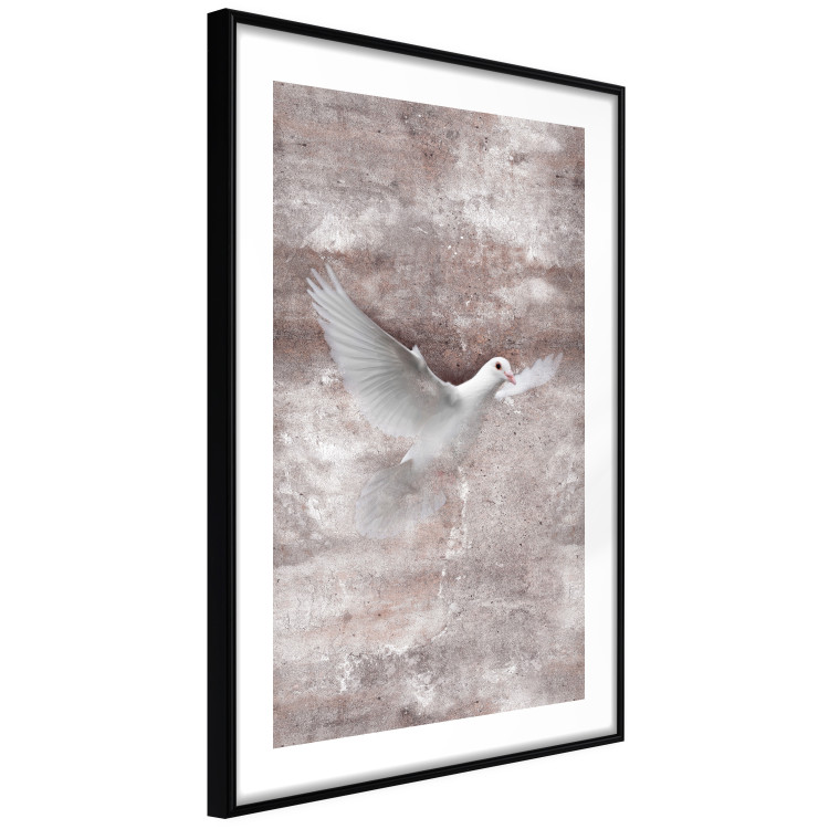 Poster Love Flight - composition with a white bird and a background in shades of brown 118788 additionalImage 13