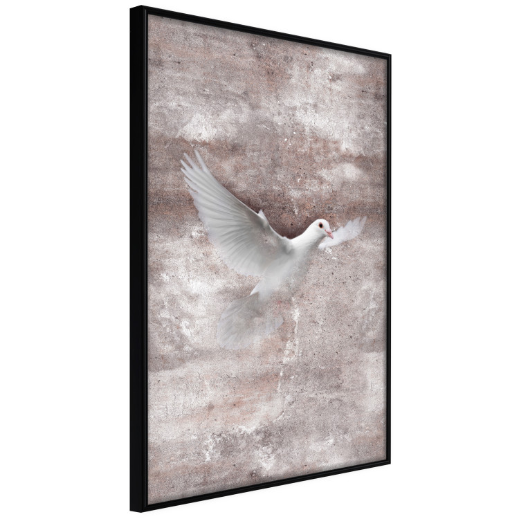 Poster Love Flight - composition with a white bird and a background in shades of brown 118788 additionalImage 12