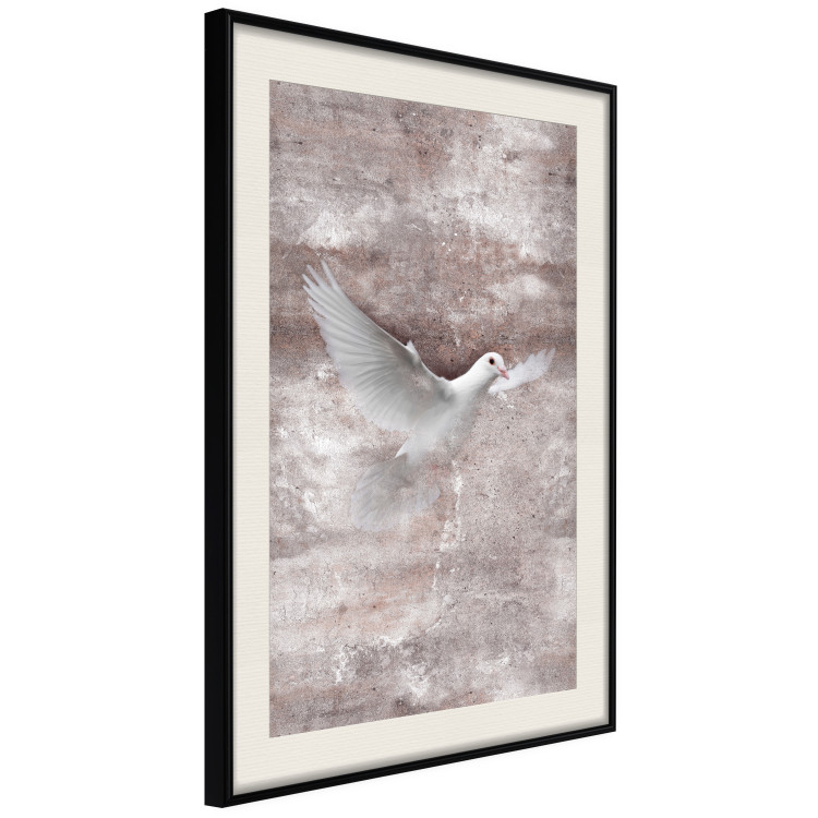 Poster Love Flight - composition with a white bird and a background in shades of brown 118788 additionalImage 3