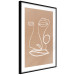 Wall Poster White Portrait - abstraction with delicate line art on a brown background 118988 additionalThumb 13