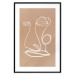 Wall Poster White Portrait - abstraction with delicate line art on a brown background 118988 additionalThumb 15