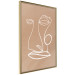 Wall Poster White Portrait - abstraction with delicate line art on a brown background 118988 additionalThumb 14