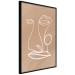 Wall Poster White Portrait - abstraction with delicate line art on a brown background 118988 additionalThumb 10