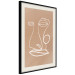 Wall Poster White Portrait - abstraction with delicate line art on a brown background 118988 additionalThumb 3