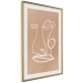 Wall Poster White Portrait - abstraction with delicate line art on a brown background 118988 additionalThumb 2