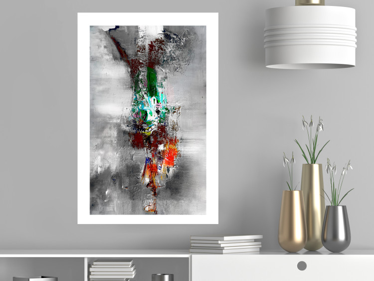 Poster Abyss - industrial colorful abstraction on a gray background 121888 additionalImage 4
