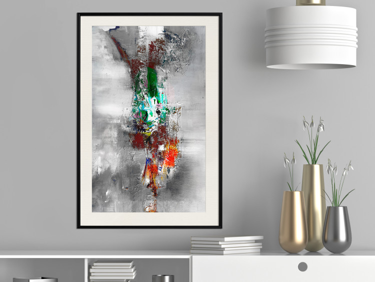 Poster Abyss - industrial colorful abstraction on a gray background 121888 additionalImage 22