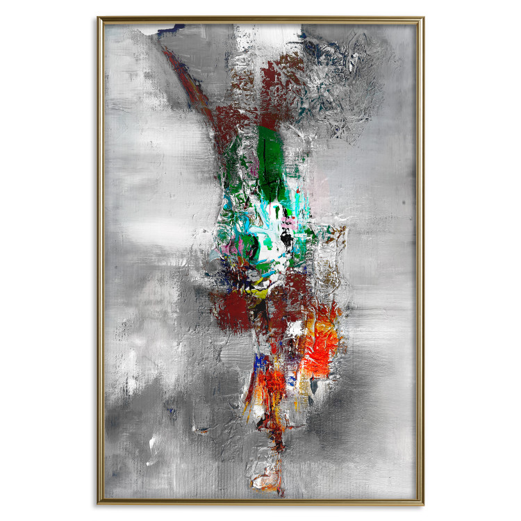 Poster Abyss - industrial colorful abstraction on a gray background 121888 additionalImage 20