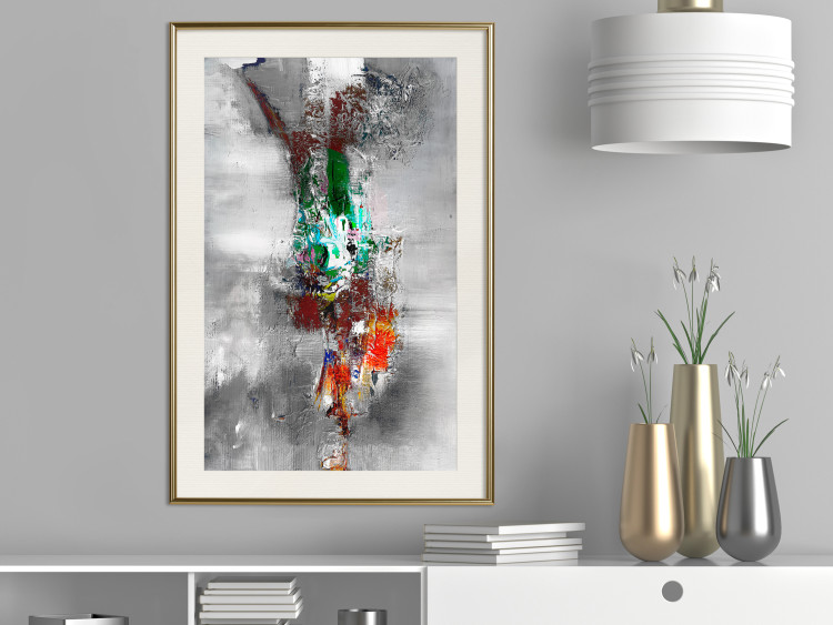 Poster Abyss - industrial colorful abstraction on a gray background 121888 additionalImage 21