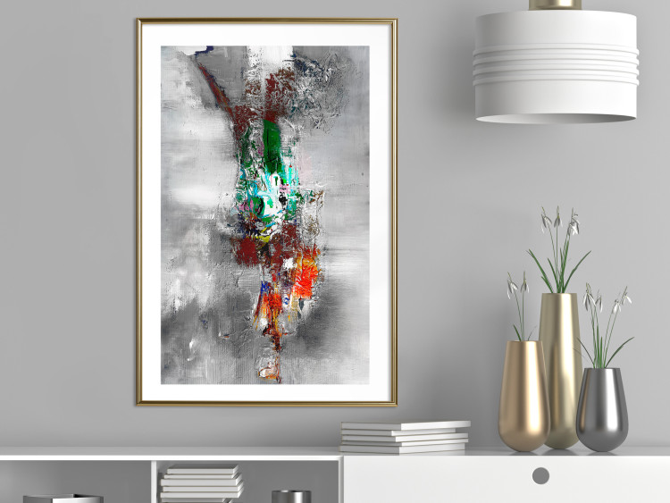 Poster Abyss - industrial colorful abstraction on a gray background 121888 additionalImage 15