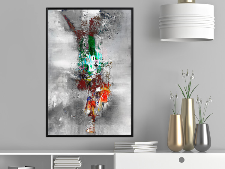 Poster Abyss - industrial colorful abstraction on a gray background 121888 additionalImage 5